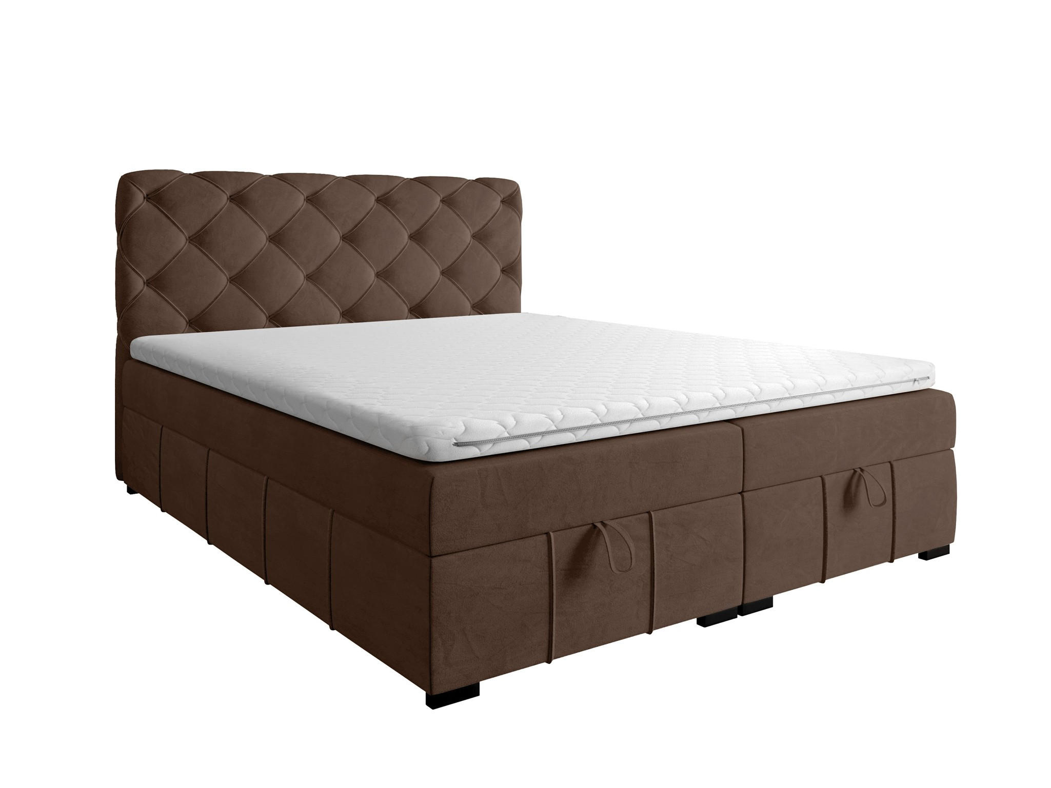 BOXBETT Gisel - Dunkelbraun, Holzwerkstoff/Textil (120/200cm) - Fun Möbel