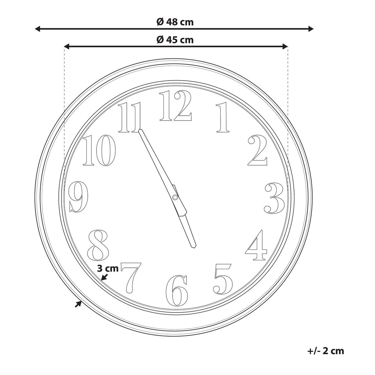WANDUHR Metall weiß/mehrfarbig Horw - Weiß, Metall (48/48/6cm) - Beliani