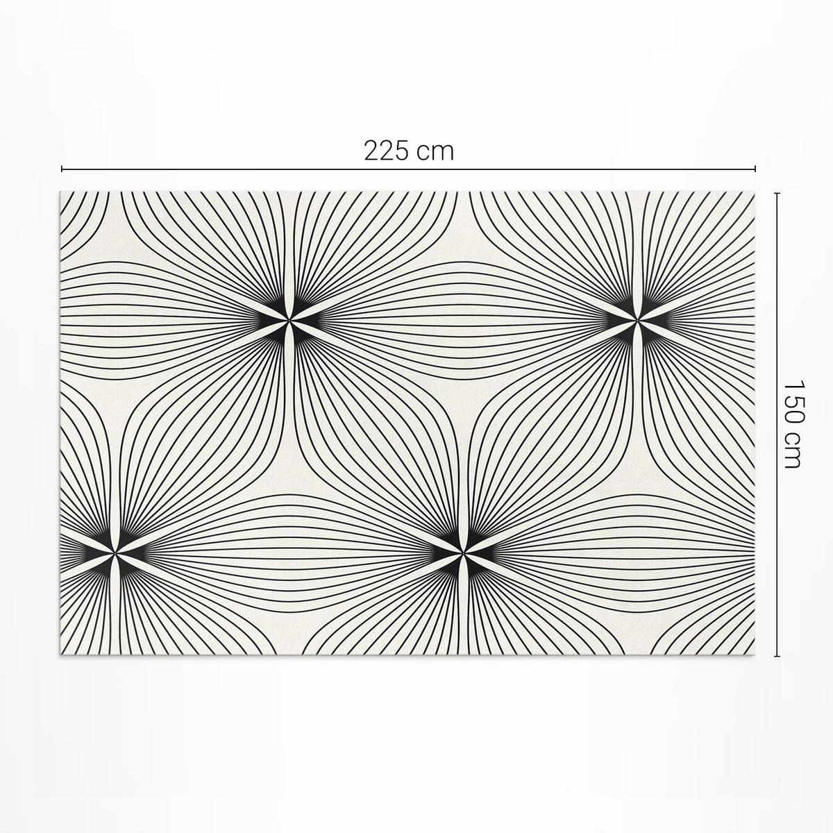 TEPPICH 150x225 cm Stilvolle Blumen Dunkle Linien - Schwarz, Kunststoff (150/225cm) - Wallfluent