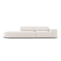 LINKES-SOFA Jodie aus strukturiertem Stoff leichtes beige 3 Sitzplätze - Beige, Textil (102/70/262cm) - Micadoni
