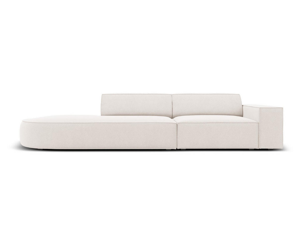 LINKES-SOFA Jodie aus strukturiertem Stoff leichtes beige 3 Sitzplätze - Beige, Textil (102/70/262cm) - Micadoni
