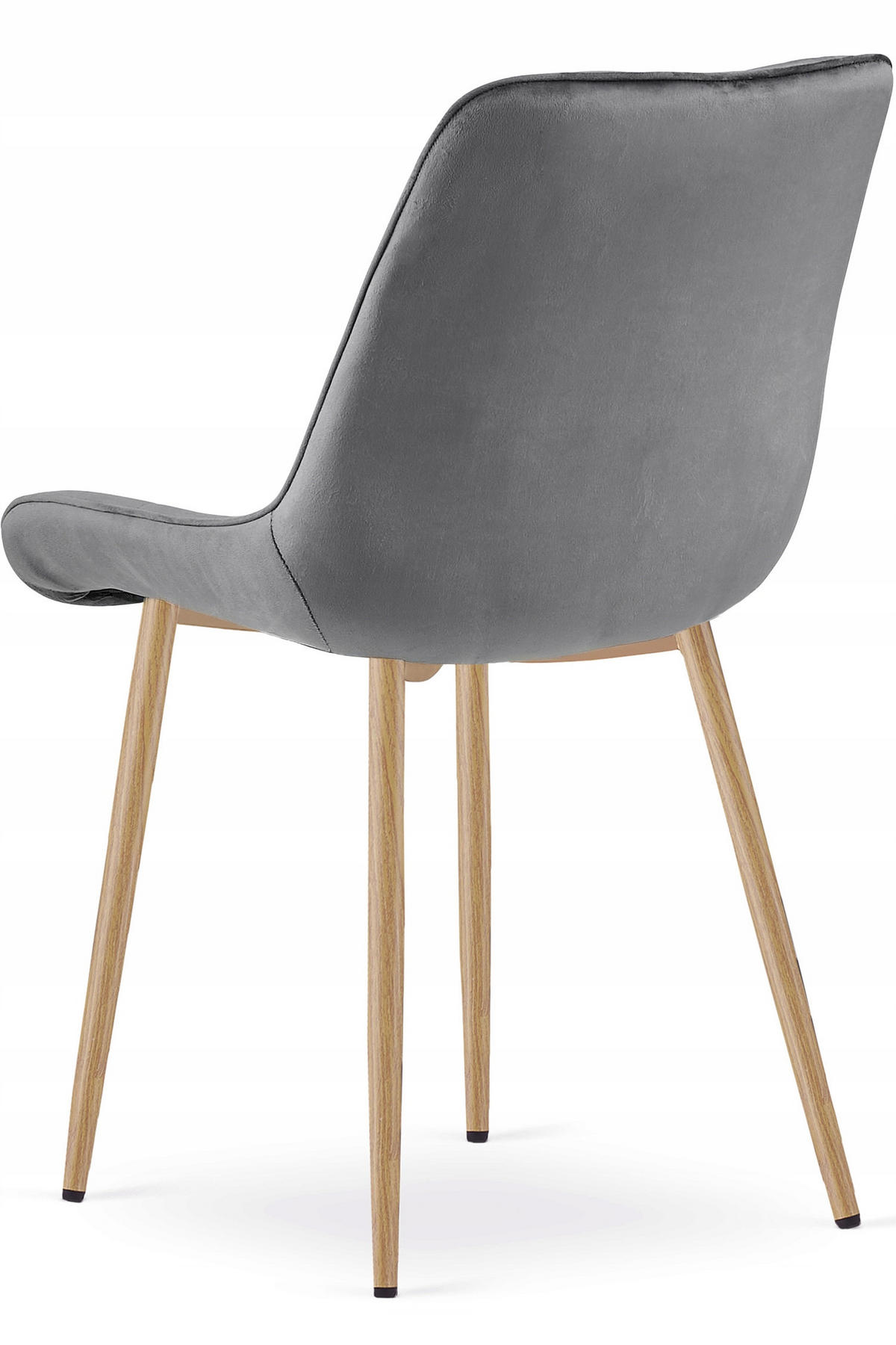 STUHL Dunkelgrau 54x60 cm BERA Samtbezug Beine Eiche - Grau, Textil (54/52/60cm)