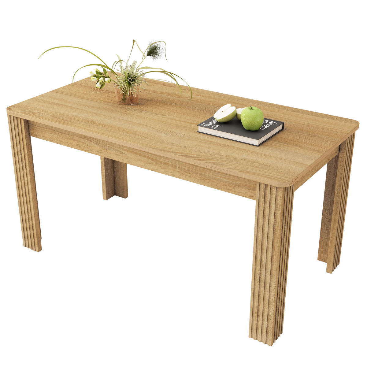 ESSTISCH 116/65/75cm,vierbeiniger Tisch,rechteckiger Holztisch,Naturfarben - Naturfarben, Holz (116/65/75cm) - LVHOM