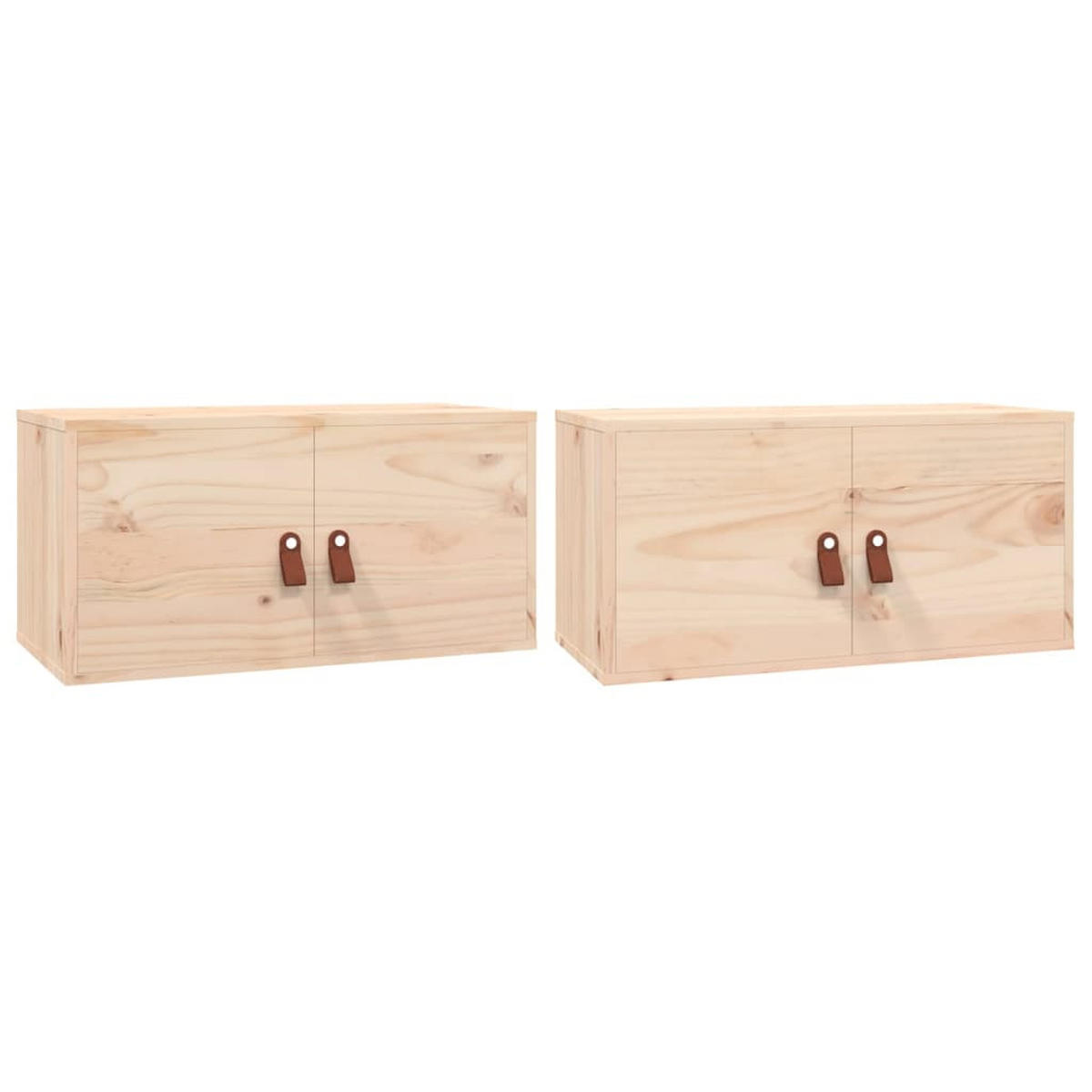 HÄNGEELEMENT mit 2 Türen 2-tlg. 60/30/30 cm aus Massivholz Kiefer Max. Belastbarkeit 60 KG - Braun, Holz (60/30/30cm) - vidaXL