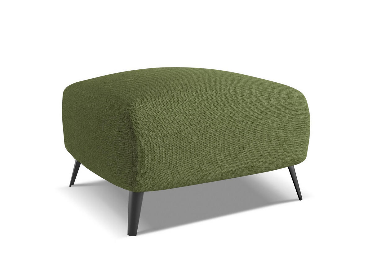 POUF Chenille Stoff Grün - Dunkelgrün/Schwarz, Textil/Metall (65/44/65cm) - Makamii