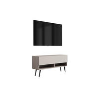 TV-LOWBOARD 100 cm Kaschmir, schwarze schräge Beine, 100 × 32 × 52 cm - Beige, Holzwerkstoff (100/52/32cm) - 3XE LIVING