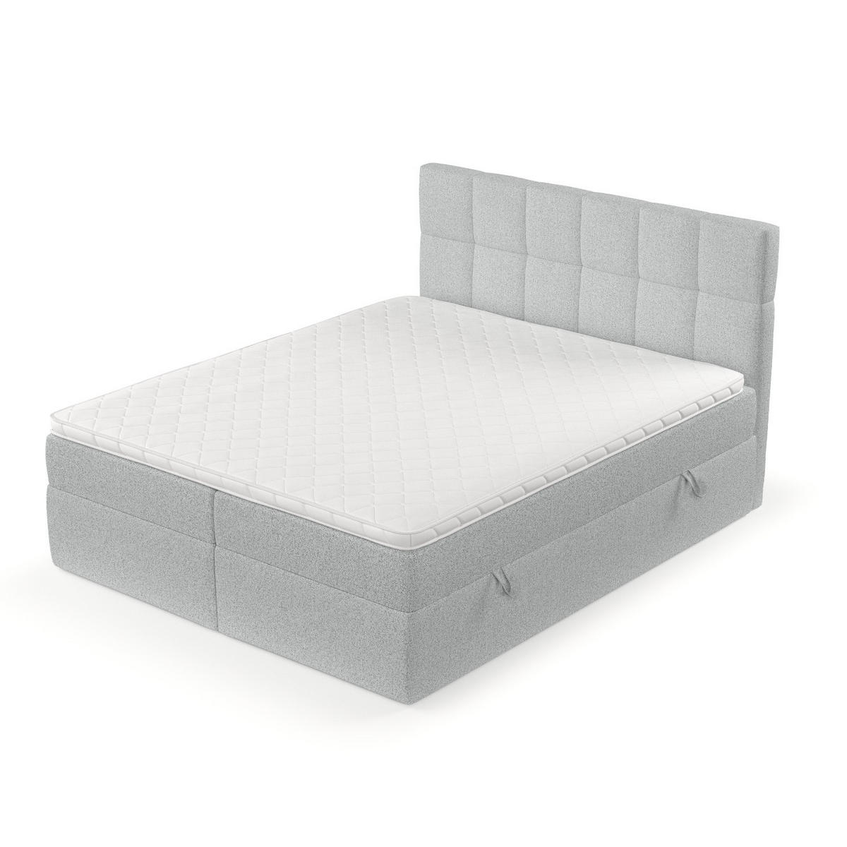 POSTEL BOXSPRING VARENO 200/200 Světle šedá - černá/světle šedá, kov/dřevo (200/200cm) - AltaBeds