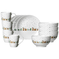 FRÜHSTÜCKS-SET Winterdorf weiß 12er Set - Weiß, Keramik (1/1/1cm) - Ritzenhoff Breker