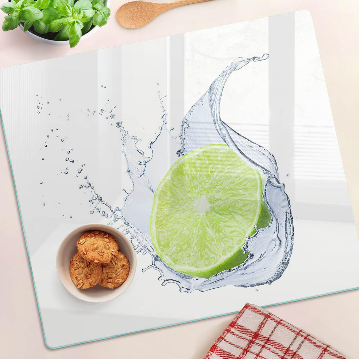 GLASPLATTE 60x52 cm Kalk - Grün, Glas (60/0.4/52cm) - TULUP
