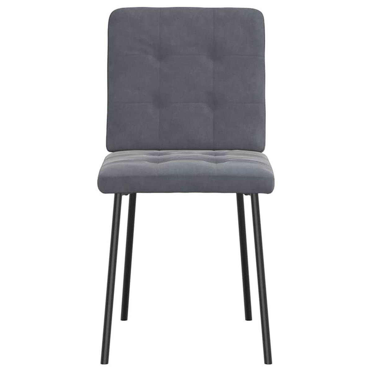 ESSZIMMERSTÜHLE 2 Stk. Dunkelgrau Samt 45*54*83cm - Dunkelgrau, Metall (45/83/54cm) - ZMH