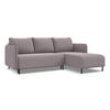 ECKSOFA mit Schlaffunktion Samt Stoff Violett - Lila/Flieder, Holz/Textil (236/162cm) - Makamii