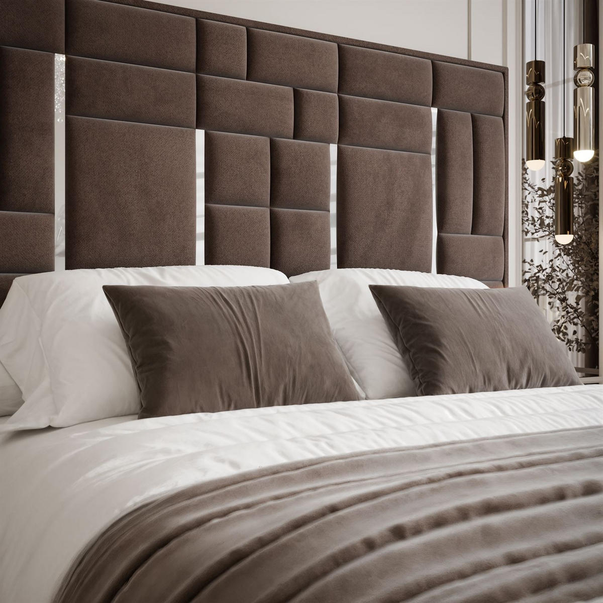 POLSTERBETT BRIGITTE SILVER mit Bettkasten 160x200 cm Element 25 - Braun, Textil (160/200cm) - Lookway