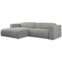 ECKSOFA PASADENA Hellgrau Struktur - Links Seite - Hellgrau/Schwarz, Kunststoff/Textil (288/180cm) - MKS