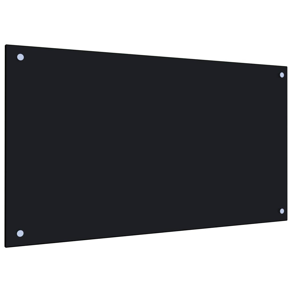 KÜCHENRÜCKWAND Glas 90x50 cm Schwarz Wand-Spritzschutz - Schwarz, Glas (90/50/0.6cm) - DELUKE
