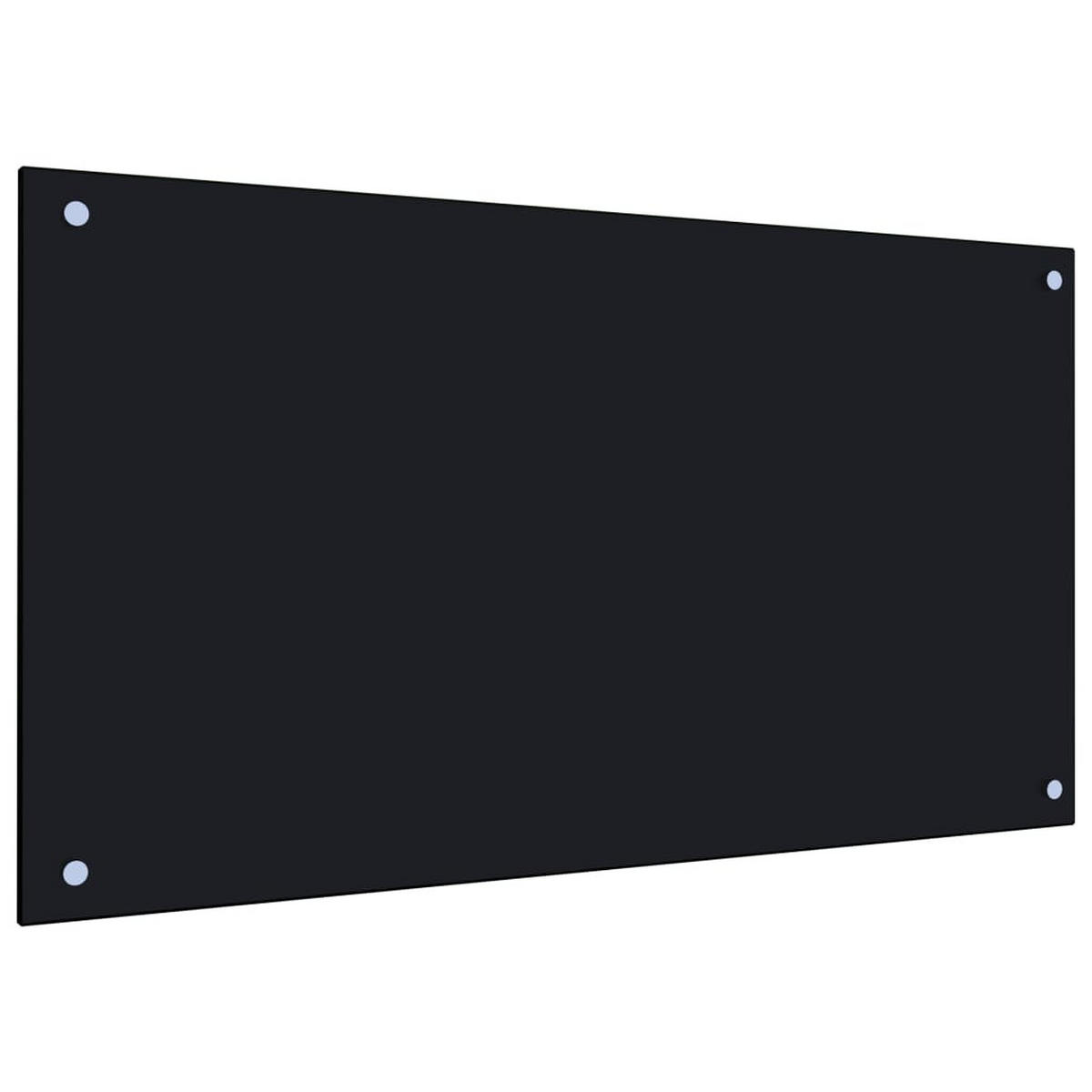 KÜCHENRÜCKWAND Glas 90x50 cm Schwarz Wand-Spritzschutz - Schwarz, Glas (90/50/0.6cm) - DELUKE