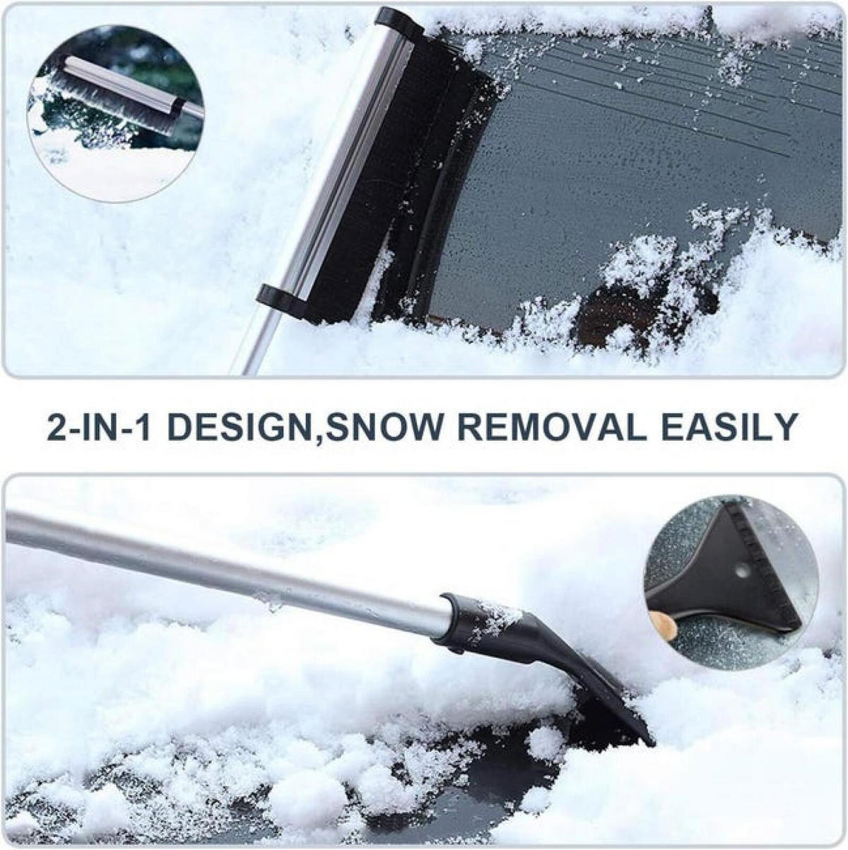 SCHAUFEL – zum Abkratzen von Eis und Schnee – 2-in-1 Multifunktionswerkzeug - Schwarz, Metall (42.5/10/1cm) - DCA