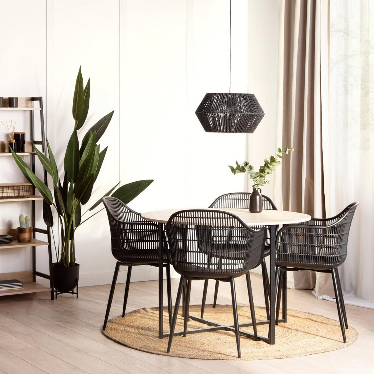 STUHL FÜR DRAUSSEN Layna Schwarz 62 cm x 86 cm - Schwarz, Kunststoff (62/86/55cm)