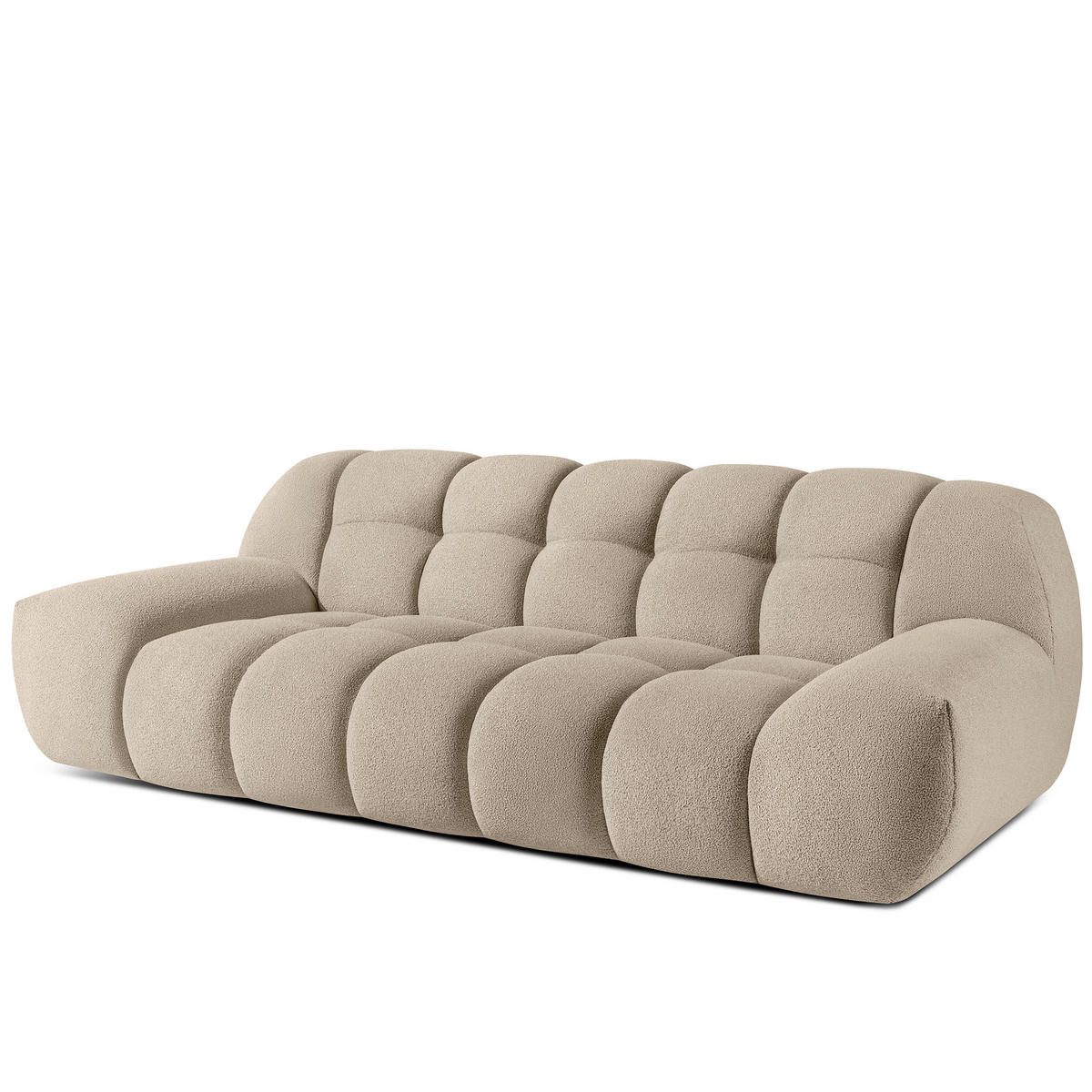 EINZELSOFA VENA Bouclé, Beige - Beige, Holz/Textil (225/72/105cm) - KONSIMO®