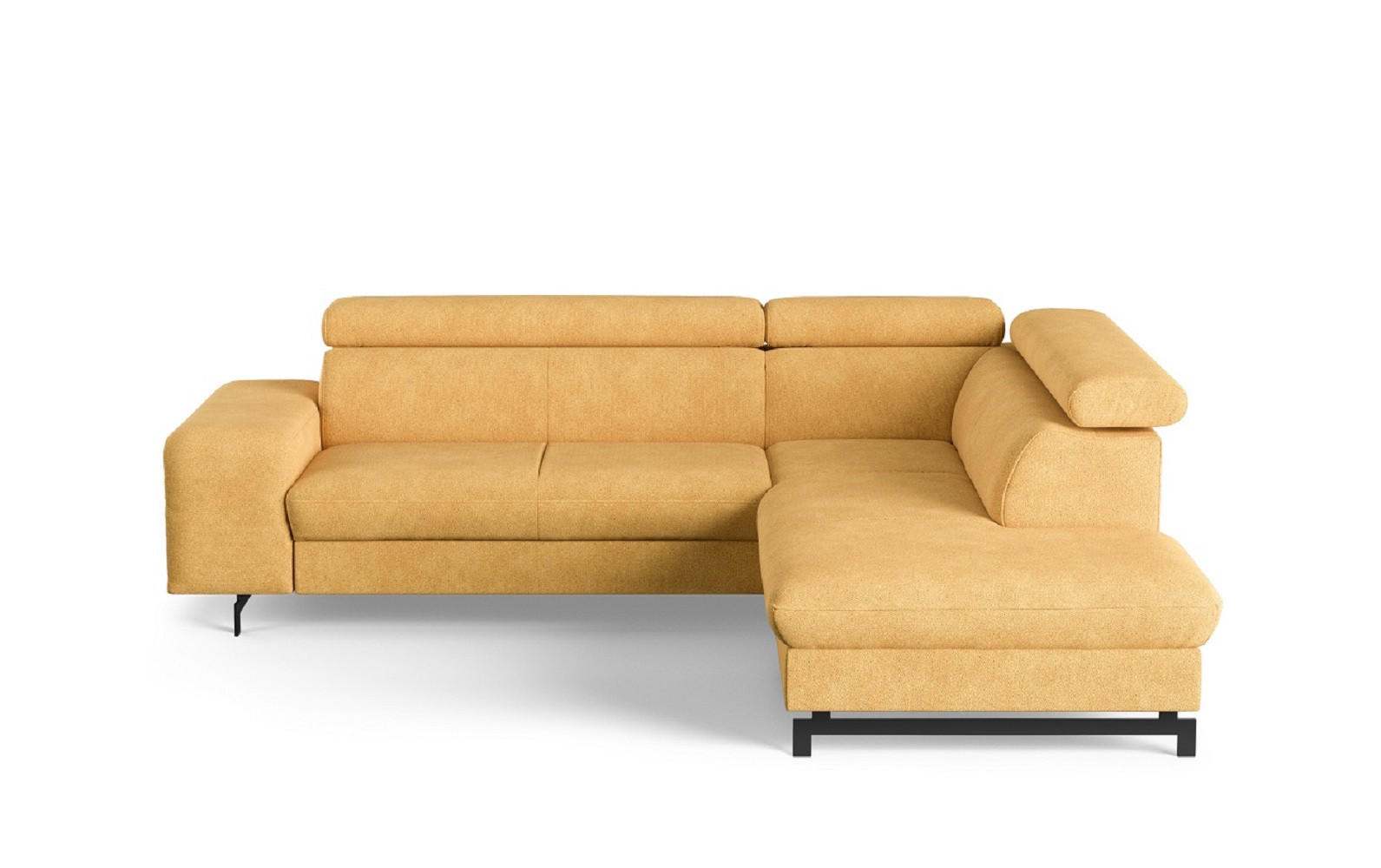 ECKSOFA mit Schlaffunktion und Bettkasten - Gelb/Schwarz, Kunststoff/Textil (215/262cm) - Cotta