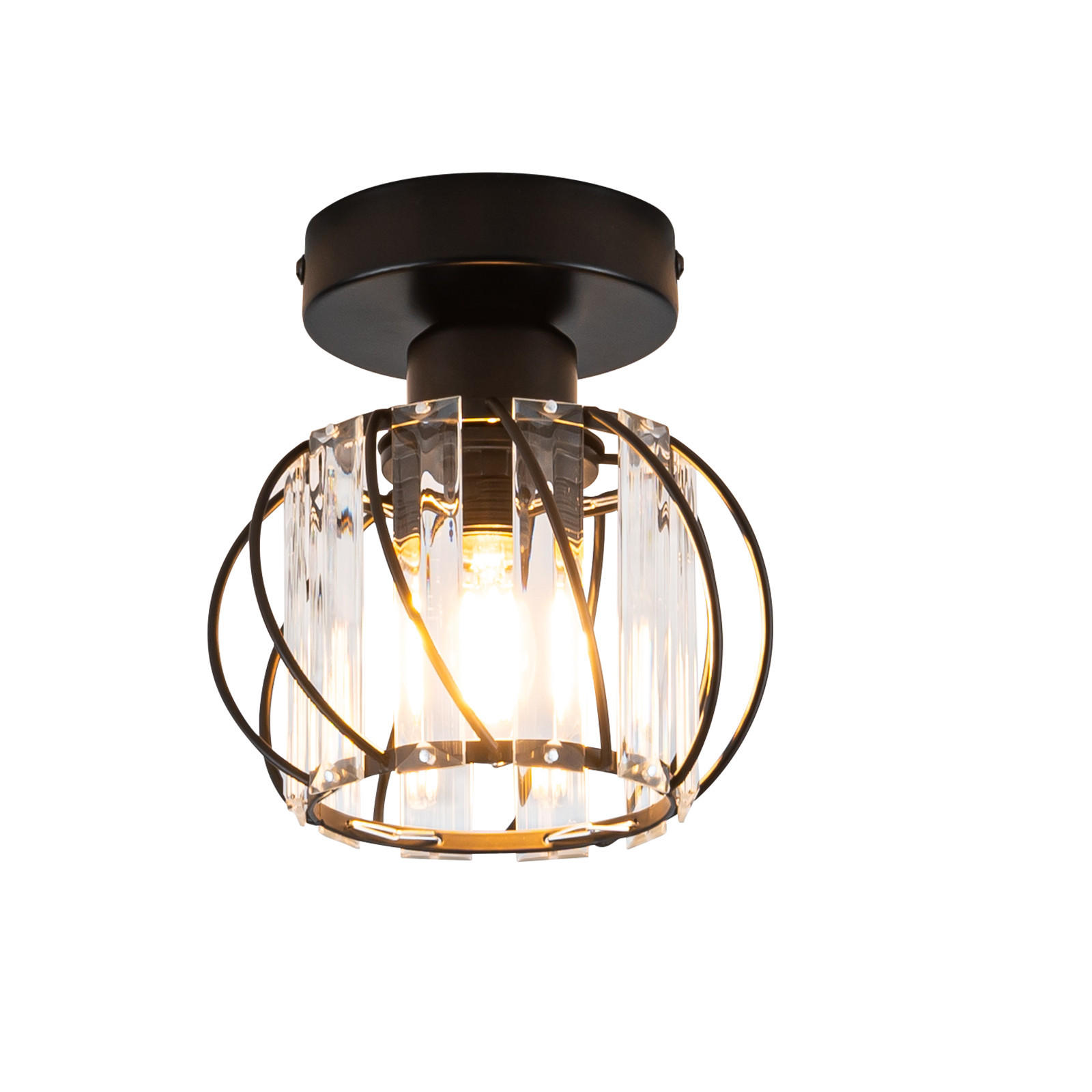 DECKENLEUCHTE Mander 16/15/15 cm - Schwarz, Metall (15/16/15cm) - Nettlife