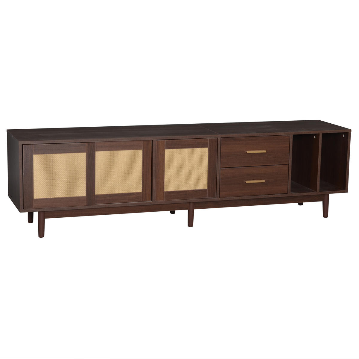 TV-ELEMENT mit Schiebetüren 190 x 40 x 52 cm MDF Braun - Braun, Holzwerkstoff (40/52/190cm) - Beauniv