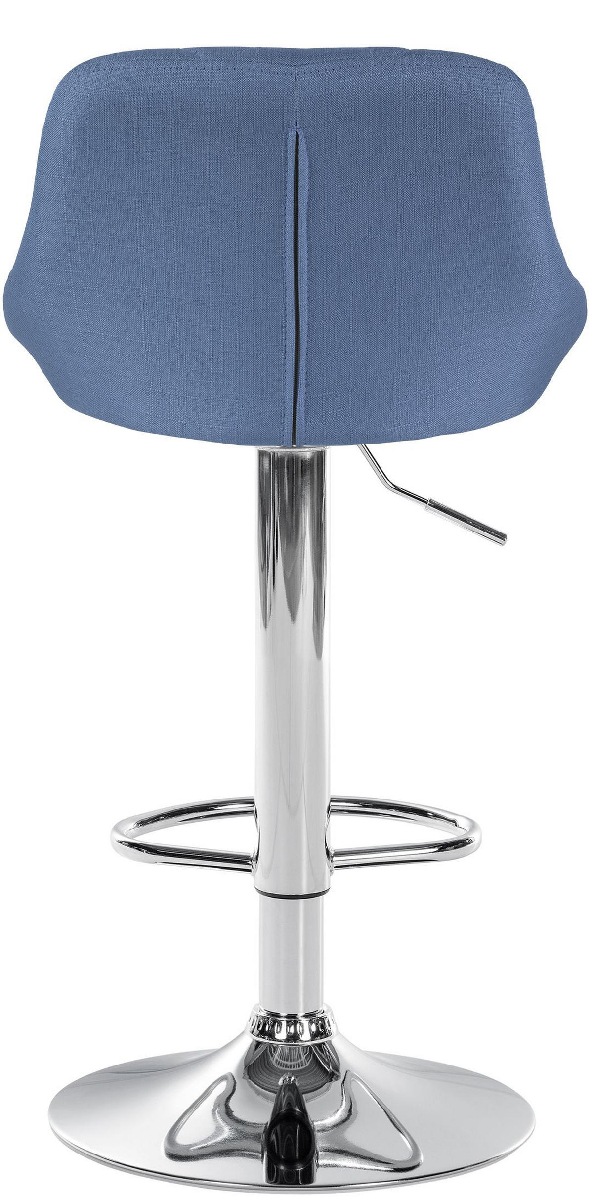 BARHOCKER Stoff blau - Chromfarben/Blau, Textil/Metall (46/83/49cm) - CLP