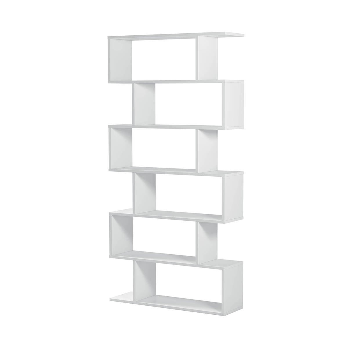 BÜCHERREGAL mit 6 Ebenen H192 cm - Athena - Weiß, Holzwerkstoff (24/192/80cm) - Calicosy