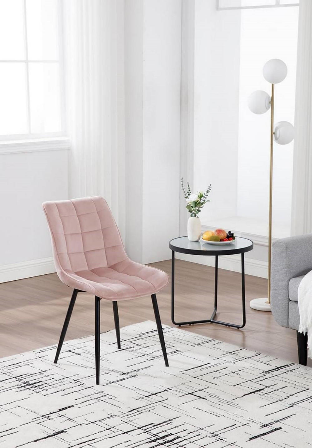 Thumbnail - Woltu Esszimmerstuhl, Rosa, Textil, konisch, 46x85.5x40.5 cm, Esszimmer, Stühle, Esszimmerstühle, Vierfußstühle