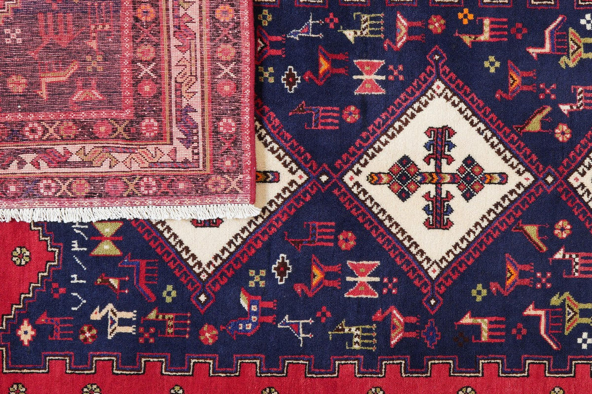 ORIENTTEPPICH handgeknüpft Afshar Blau 243/166 cm Schurwolle - Blau, Textil (166/243cm) - Looma