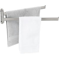 HANDTUCHHALTER 2 Armig Schwenkbar 50 cm Edelstahl Gebürstet - Silberfarben, Metall (50/15.5/15.5cm)