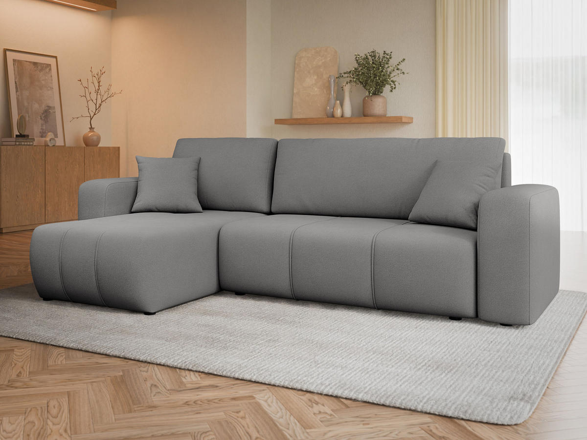 ECKSOFA Furyn - Greige/Schwarz, Holz/Kunststoff (244/145cm) - MIRJAN24