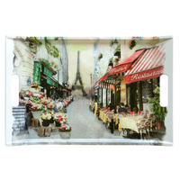 TABLETT Paris, rechteckige Serviertablett mit Griff 47x31 cm - Multicolor, Kunststoff (31/3/47cm) - Lashuma