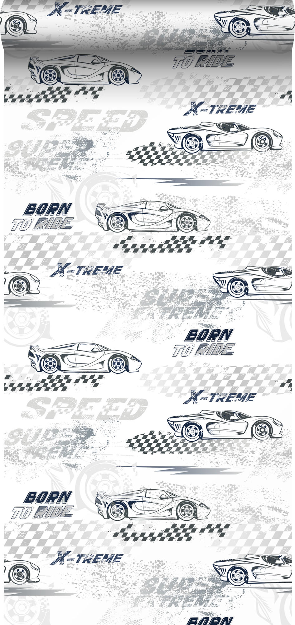 TAPETE Rennwagen 50 x 900 cm - Schwarz, Papier (50/0.1cm) - Sanders & Sanders
