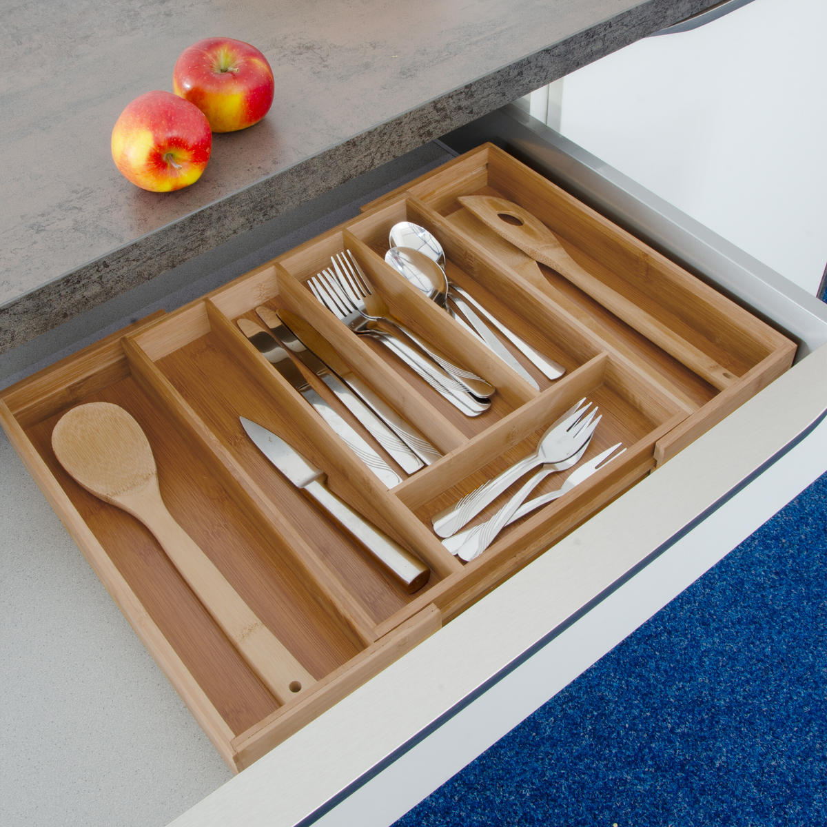 BESTECKKASTEN - Hellbraun, Holz/Holzwerkstoff (38/6.5/35.5cm) - Relaxdays