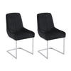 STUHL 2er-Set - Samt & Metall - Schwarz - BERLONA - Schwarz, Textil (58/96/53cm) - Vente-Unique