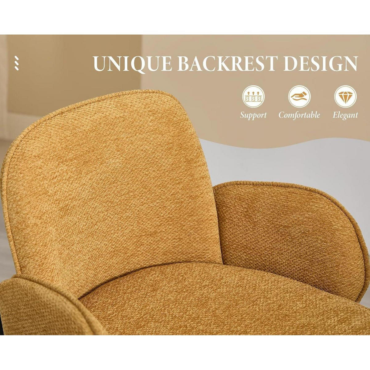 BARHOCKER 4er Set mit Armlehne Chenille Gelb - Gelb, Textil (50/90/49cm)