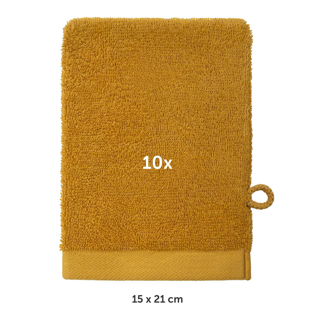 WASCHLAPPEN 10er-Set, 10x Waschlappen 15/20 cm, Gelb - Gelb, Textil (15/20cm) - Blumtal