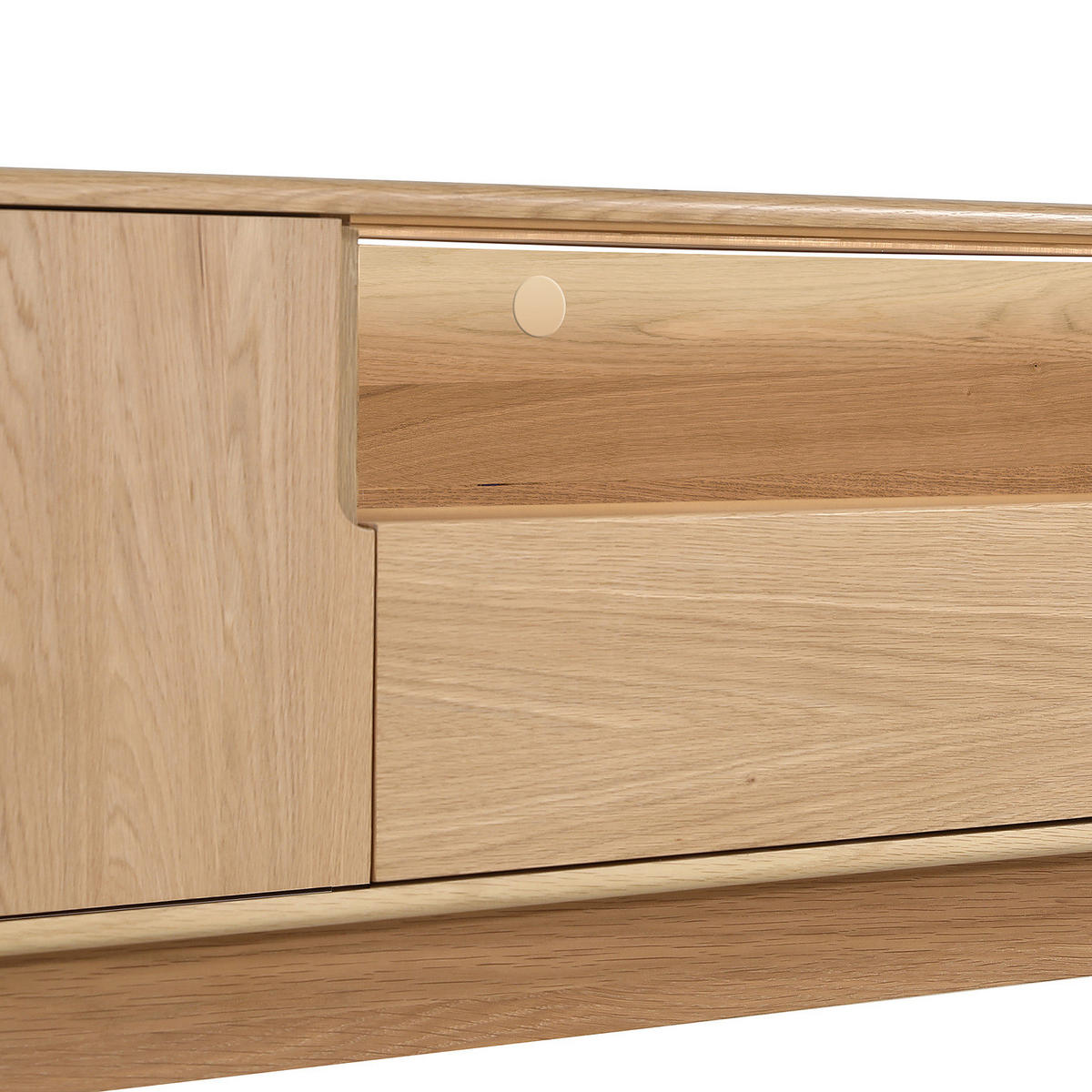 TV-LOWBOARD - Eiche teilmassiv - Eiche - Braun, Eichenholz/Holzwerkstoff (200/45/40cm) - home24