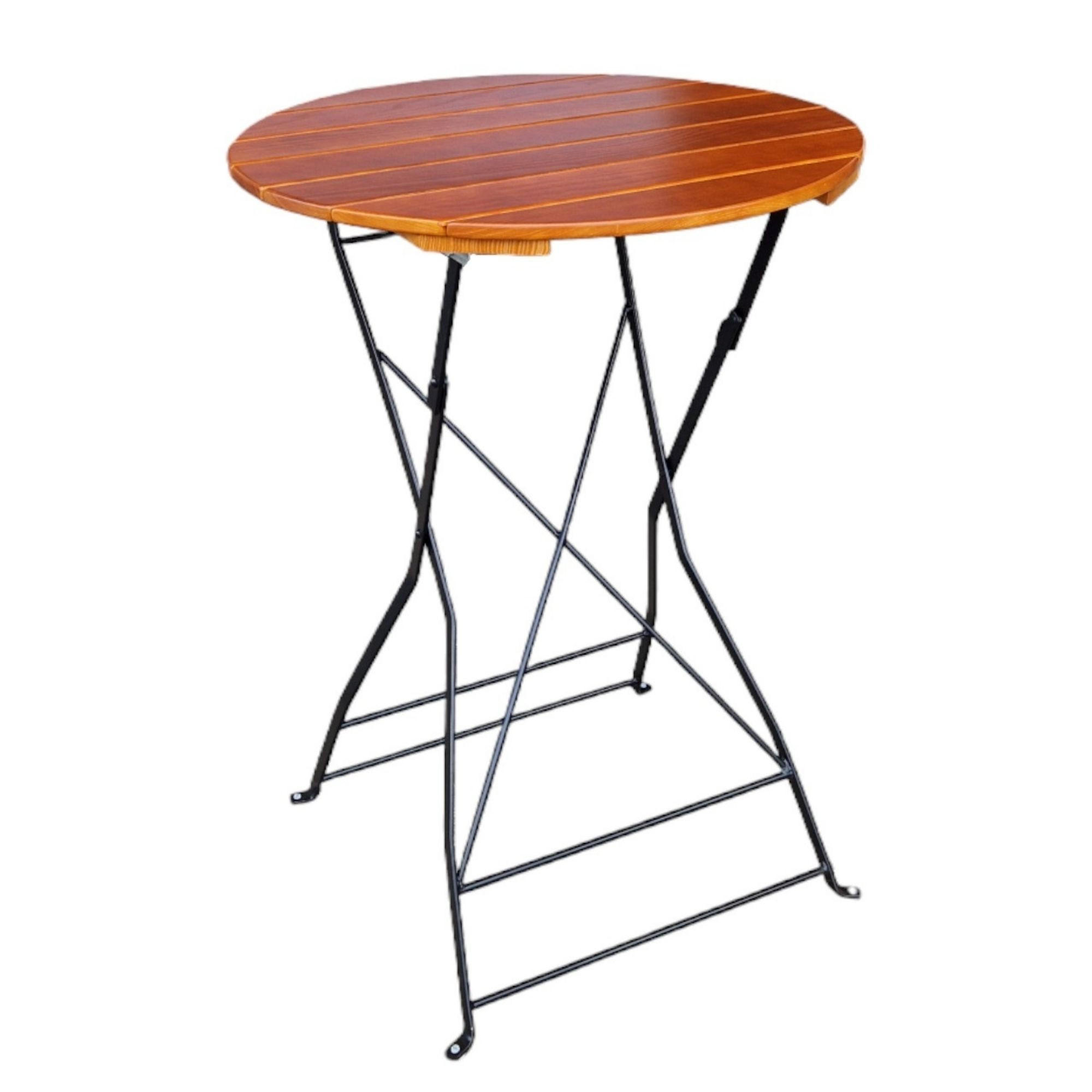 STEHTISCH WALDKRONE 110x80x80cm Ø80cm Klappbar Eschenholz Schwarz/Braun - Braun, Holz (80/80/110cm) - CHEFGASTRO