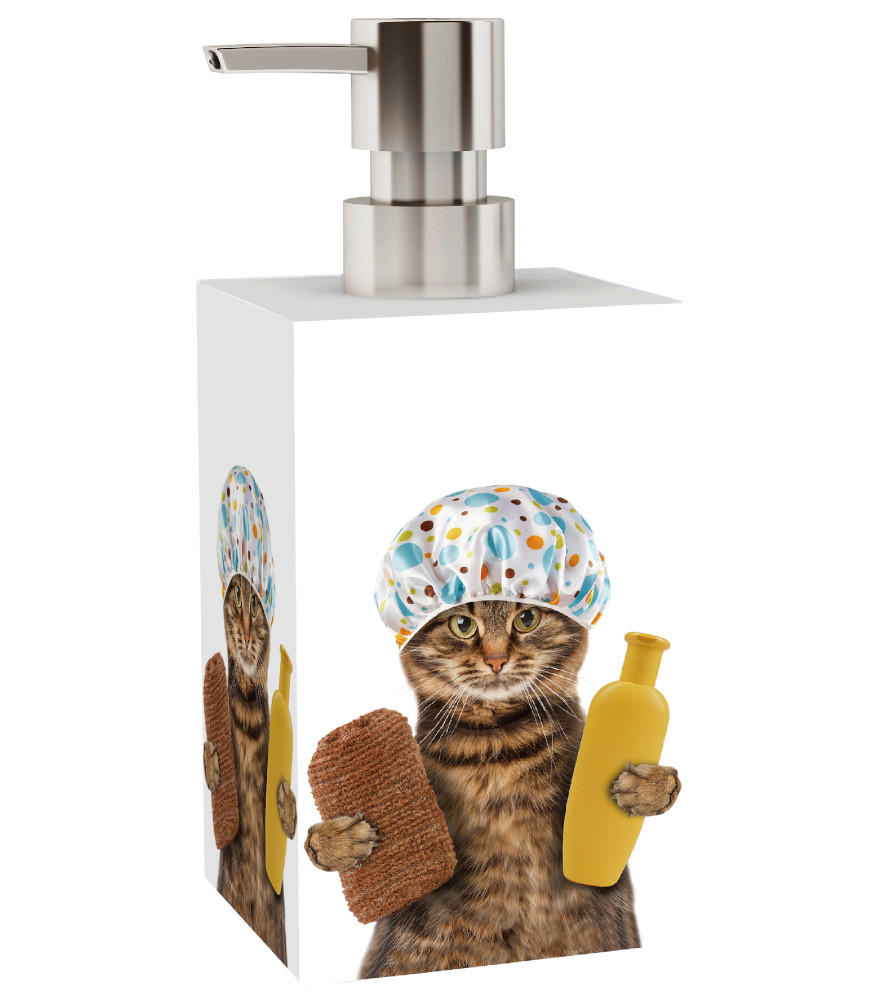 SEIFENSPENDER Shower Cat - Braun, Kunststoff (8/16/8cm) - Sanilo