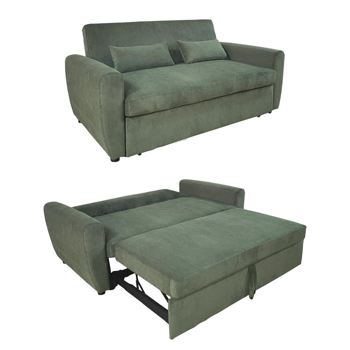 SOFA MATT GRÜN 2 PLÄTZE - Grün, Textil (93/85/169cm) - Happy Garden