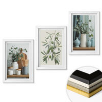 WANDBILDER 3er-Set - 20x30 cm Weißer Rahmen - Grüne Oliven, Eukalyptus - Weiß, Kunststoff (20/30cm) - ArtPrintCave