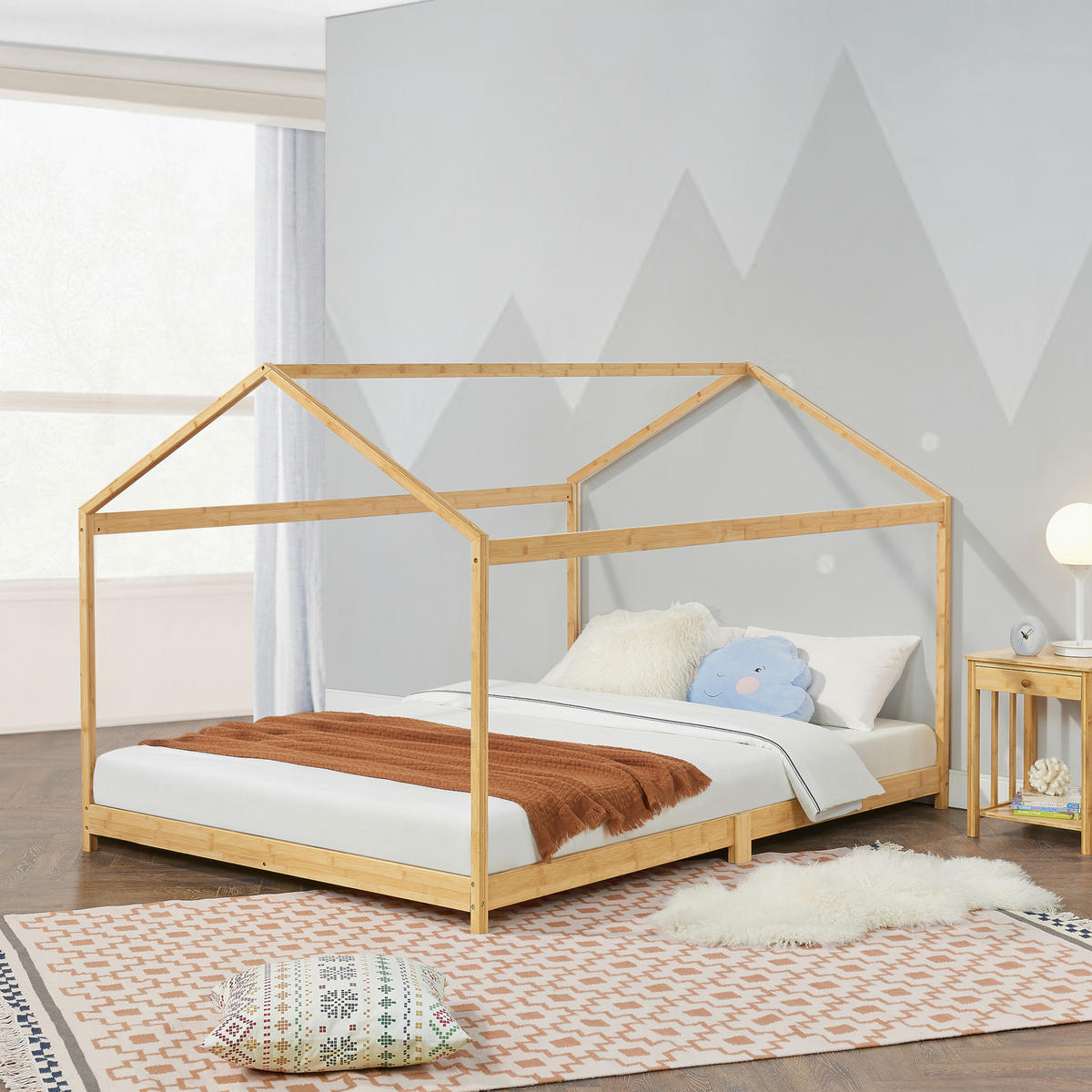 HAUSBETT Vindafjord - Naturfarben, Holz (140/200cm) - [en.casa]