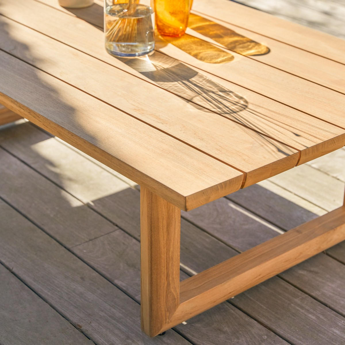GARTENLOUNGE 1-tlg Noah Natur aus Teak - Naturfarben, Holz (80/140/40cm) - Tikamoon
