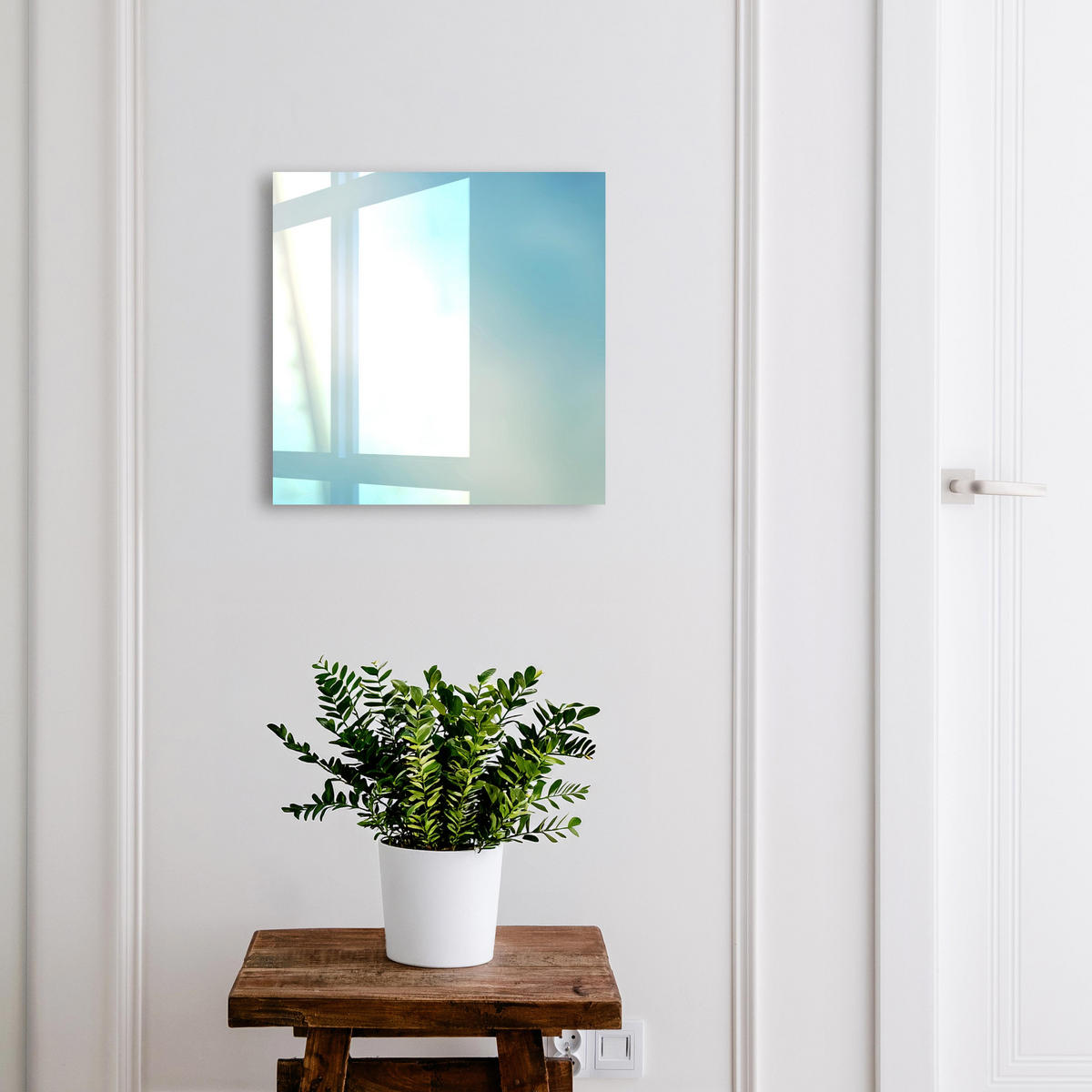 SCHLÜSSELBOX Weiß 30x30 cm – Türöffnung nach rechts - Himmlischer Traum - Blau, Metall (30/30/5cm) - TULUP