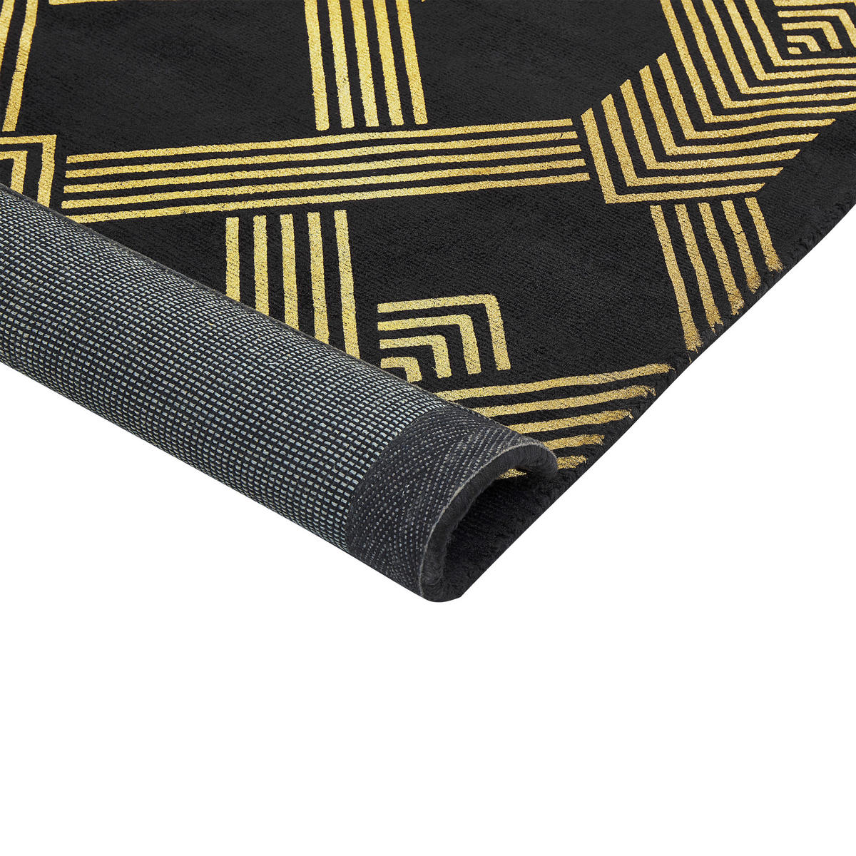 KURZFLOR-TEPPICH Vekse 230/160 cm - Schwarz, Naturmaterialien (160/230cm) - Beliani