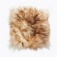 SITZKISSEN Stuhlauflage aus echtem Schaffell, Natur, Leinenstoff, 40 cm - Dunkelbraun/Braun, Fell (40/40cm) - Provellus