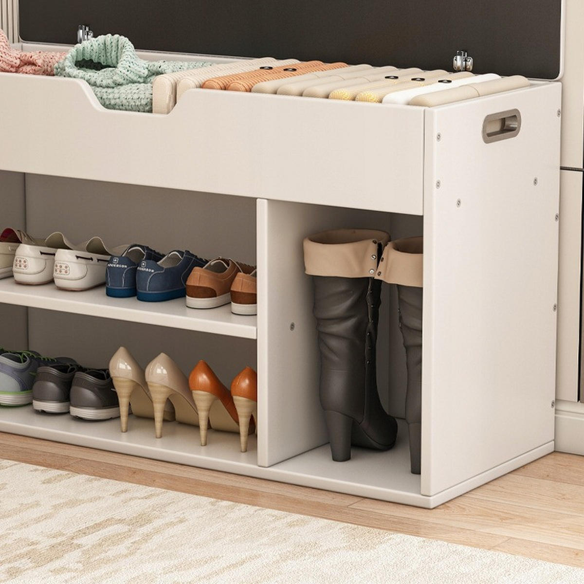 SCHUHSCHRANK, weiß 80/30/44 cm - Weiß, Holzwerkstoff (80/44/30cm)