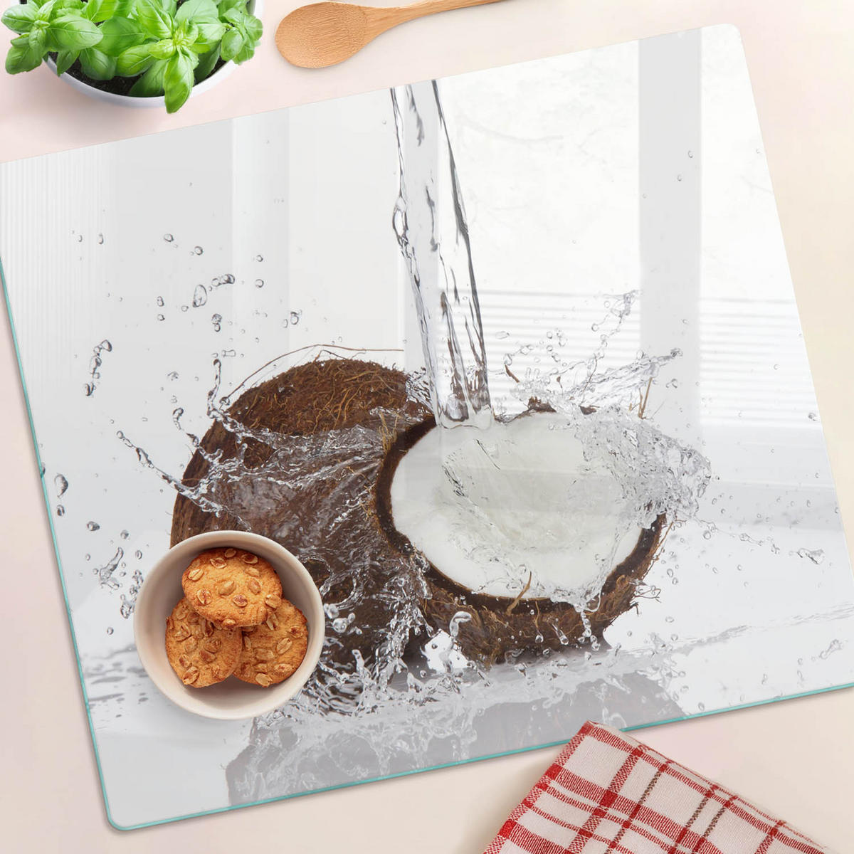 GLASPLATTE 60x52 cm Kokosnuss - Braun, Glas (60/0.4/52cm) - TULUP