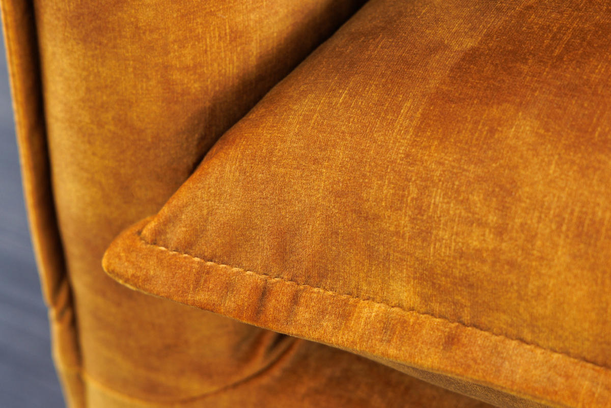 3-SITZER SOFA HEAVEN Samt Senfgelb 200 cm - Gelb, Holz/Textil (202/88/105cm) - riess-ambiente
